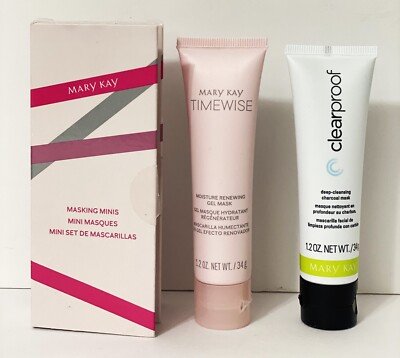 Mary Kay Moisture Renewing Gel Mask & Deep Charcoal Mask 1.2 oz Skin Care 179758