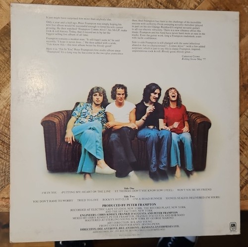 Peter Frampton – I'm In You - 1977 A&M Records SP-4704 33 LP VG+/VG 2 Copies - Picture 10 of 14