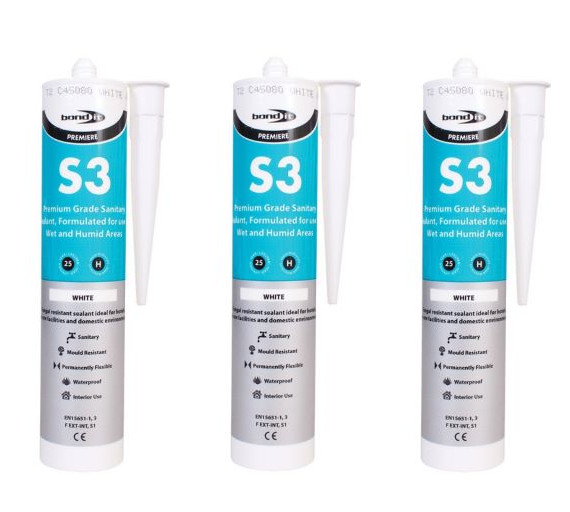 Bond It S3 Silicone Sealant White 285ml Pack of 1 Bath Shower Waterproof - Image 4