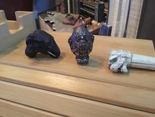 Authentic Antique Parasol/cane handles Amazing Detail OOAK -wow  