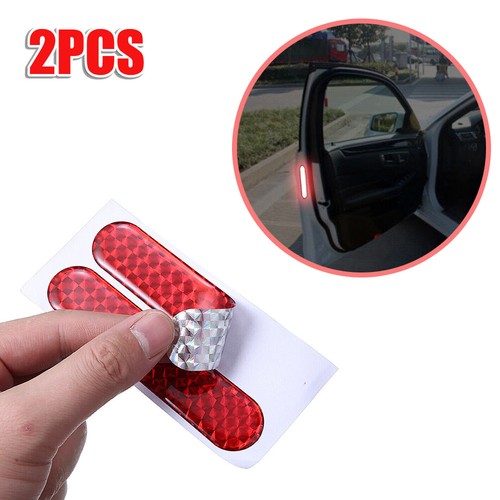 2x Reflective Safety Warning Strip Tape Car Door Bumper Reflector Stickers Red - Picture 3 of 20
