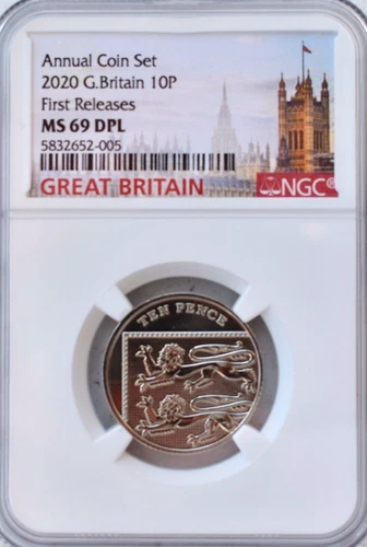 2020 10p Ten Pence NGC MS69 DPL Great Britain Coin UK Shield
