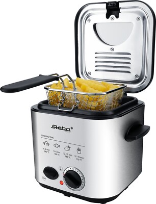 Steba DF 95 | Single Mini Fritteuse | Edelstahl | 1,5l | inkl. Fondueset