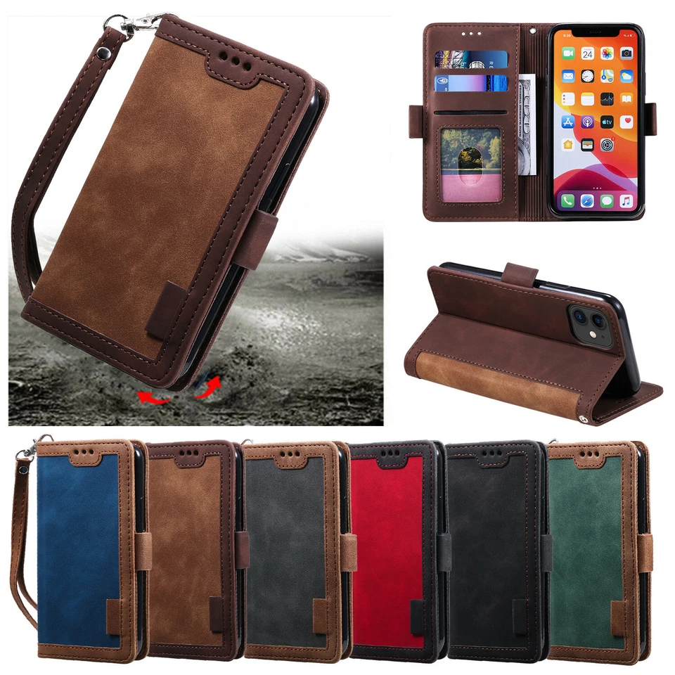 Matte Wallet Leather Flip Cover Case For iPhone 15 13 12 11Pro XR XS Max 7 8 - Image 3 of 4