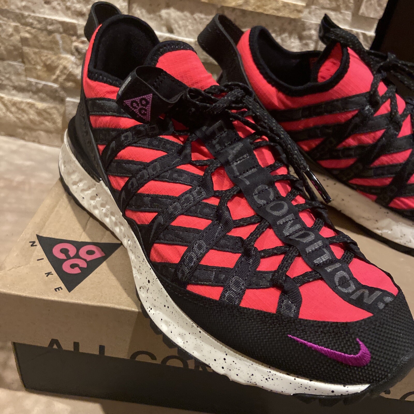 Nike React Terra Gobe ACG Bright Crimson Mens US 8 Womens 9.5 New Box image 5