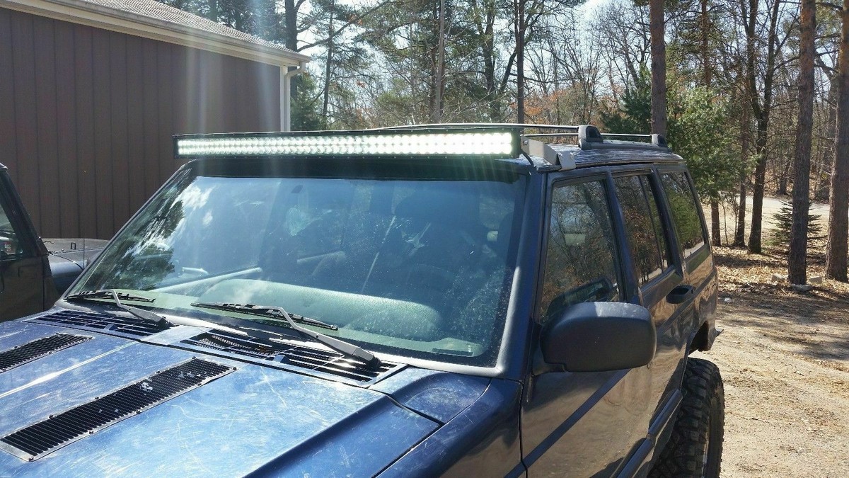 For 1984-2001 Jeep Cherokee XJ Upper Roof 50'' Curved LED Light