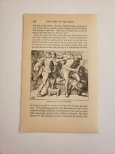 Samson Bound by the Philistines Judges c. 1884 Bible Engraving (197)