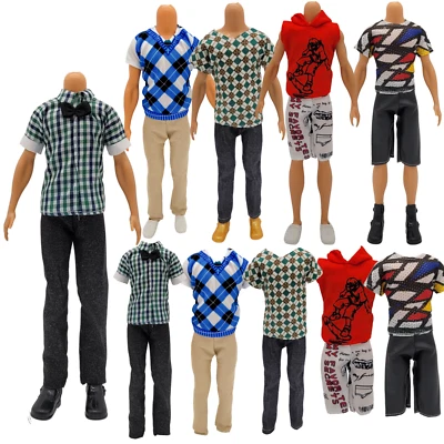 5 Sets Puppe Ken Kleidung Outfits Anzug Hose Set für Barbie Ken Puppe Hemd Shirt