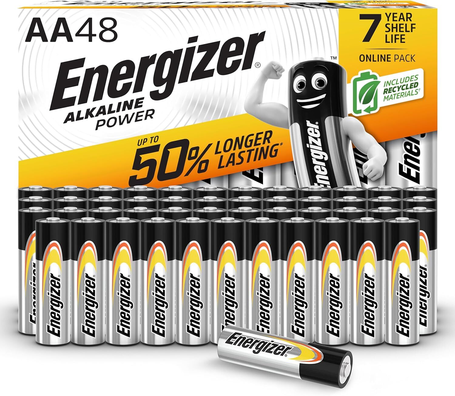 Energizer Batterie Alcaline AA, Pile Alkaline Power, potenza Confezione da 48