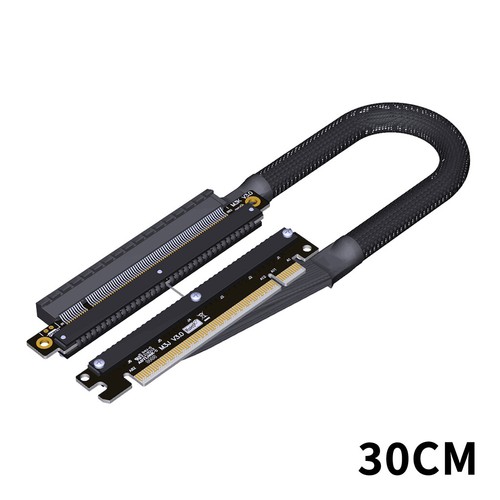 ADT-Link PCIe 4.0 x16 Riser Cable Cord Double reverse side bend Extension Cable - Picture 3 of 20