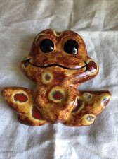 4 1/2  Tall Vintage Ceramic Macrame Bead Cute Frog New Old Stock