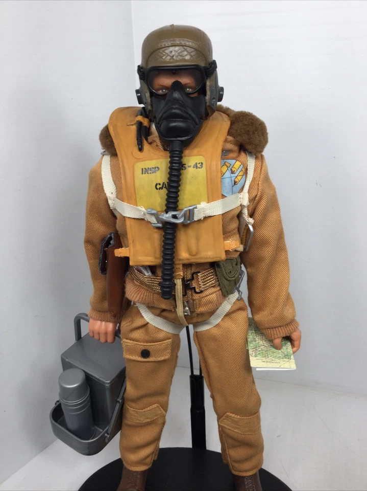 1/6 CUSTOM GI JOE US B-17 8TH AIR FORCE BOMBER PILOT FLIGHT GEAR + STAND WW2 - Image 2 of 4