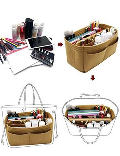 Felt Purse Bag Organizer Insert with zipper Bag Tote Assorted Sizes , Colors - Picture 31 of 61