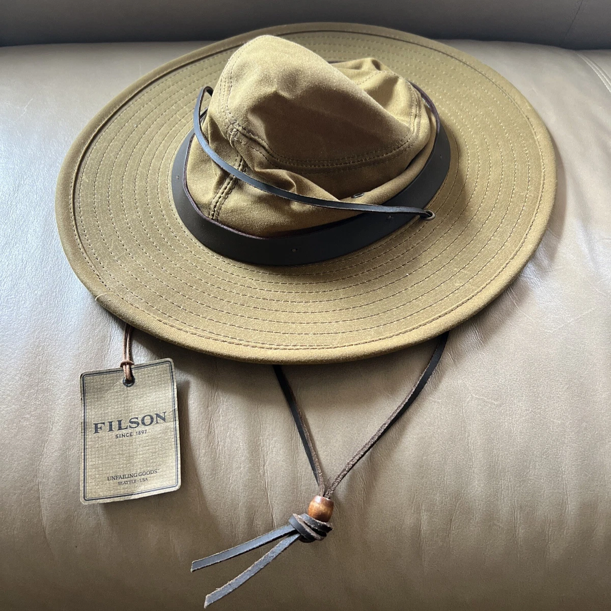 FILSON Tin Cloth Bush Hat Dark Tan S NWT Small 6 7/8