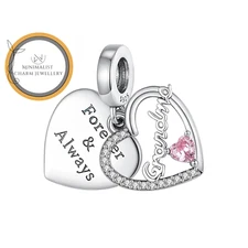 Grandma Heart Charm For Bracelet, Forever & Always Charm