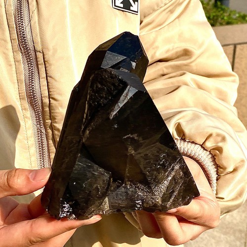 2.21LB Natural Black Smoke Color Quartz Cluster Crystal Specimens Mineral Heali - 第 9/12 張圖片