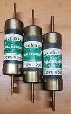 Set Of 3 CEFCO CRN-R 200 TIME DELAY FUSE 200A 250VAC- ECS