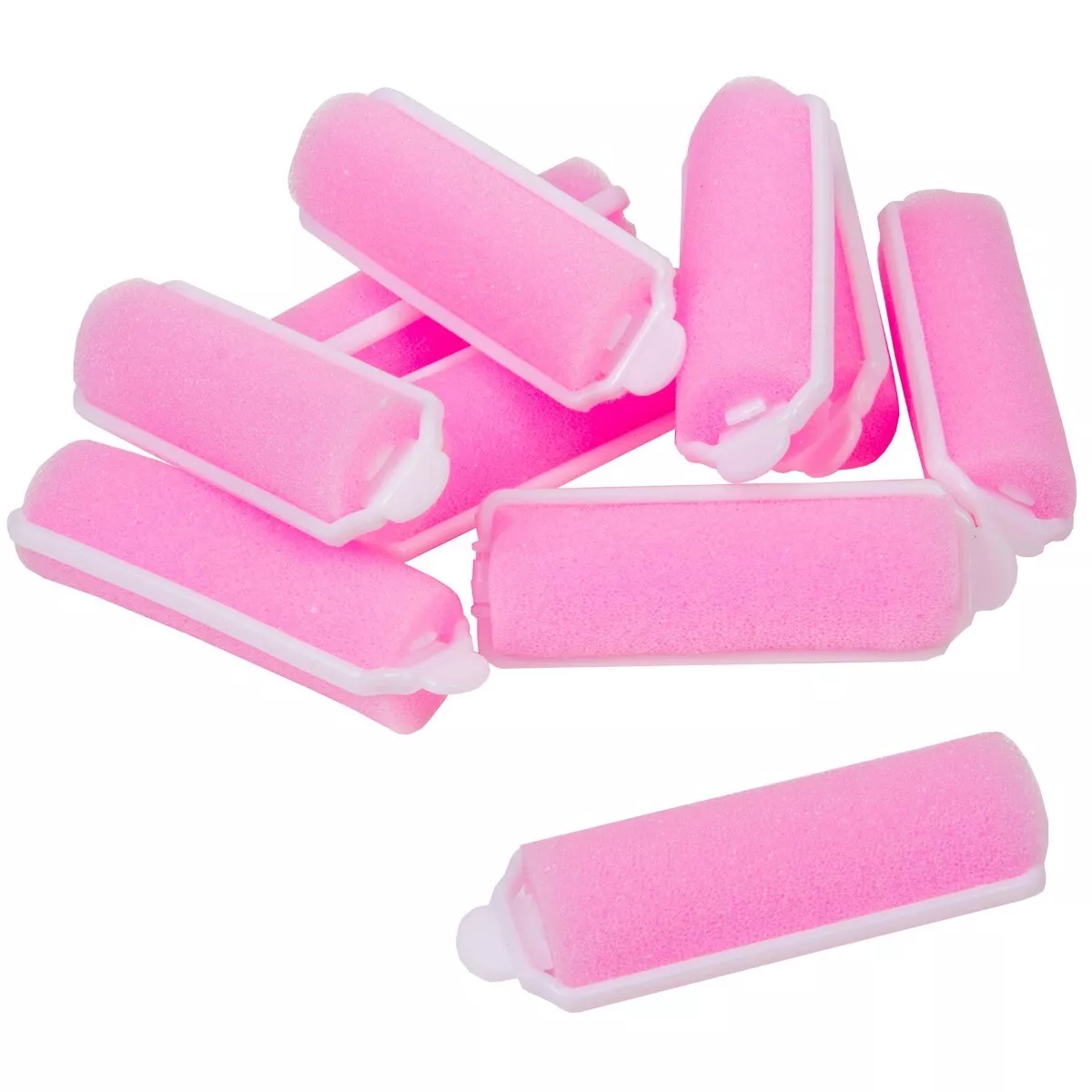 20 x SMALL PINK HAIR CURLERS Soft Sponge Rollers No Pins Curls