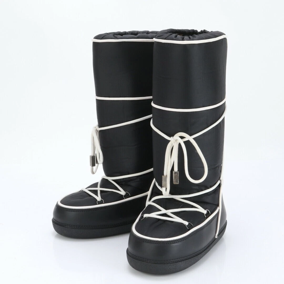 Bottes de neige à lacets Christian Dior vintage logo EU 38 40 noir blanc