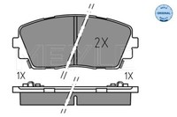 Meyle 025 253 6516 Brake Pad Set, Disc Brake For KIA