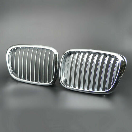 Full Chrome Front Grill Kidney Grilles For BMW 5 Series E39 528i 530i 1997-2003 - Picture 4 of 11
