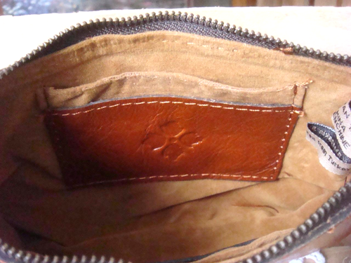 NIB PATRICIA NASH PIEDMONT WOOL SHERPA POM-POMS TAN LEATHER WALLET WRISTLET ~$89 - Picture 7 of 8