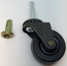 Roulette de roue 2" en caoutchouc ancienne patine vieillie bois sol poignée cou chaise boule de table