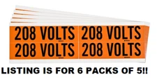 (30 PACK) Brady B-498 Grainger # 61TJ53 Style B 208 Voltage Marker Label Cards