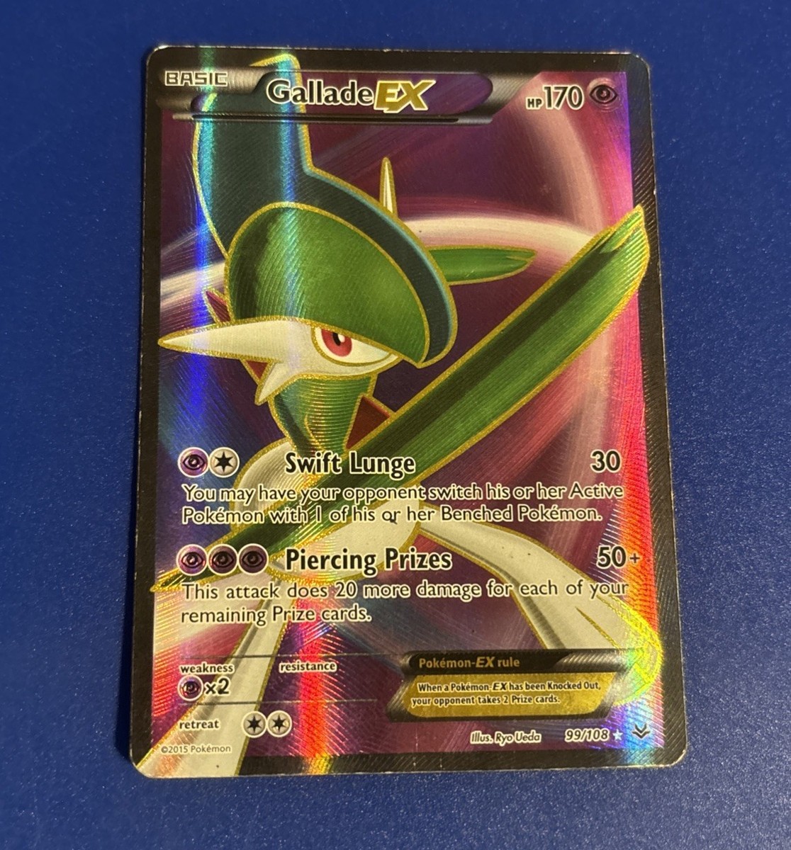 Gallade EX 99/108 Full Art Holo Pokemon Card LP XY: Roaring Skies
