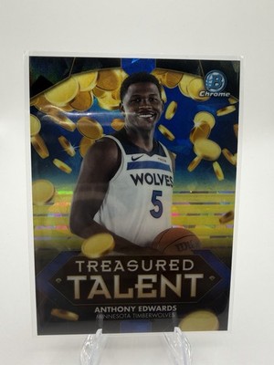 ANTHONY EDWARDS 2025-26 BOWMAN CHROME TREASURED TALENT SSP CASE HIT TTN-14