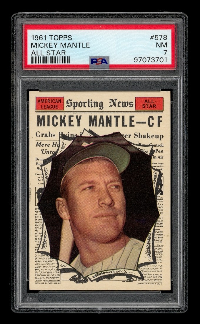 1961 Topps Set-Break #578 Mickey Mantle All Star PSA 7 NM view 1