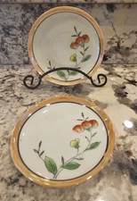 Vintage Takito Lusterware Hand Painted Demitasse Saucer or Butter Pat Porcelain 