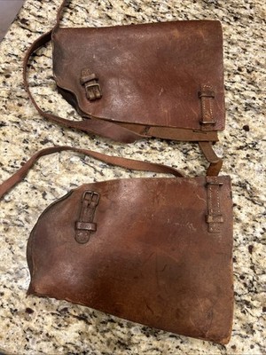 Double  Buckle Boot gaiters Unknown Size Or Origin Lots Of Wear, Cracked Leather