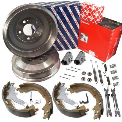 BOSCH Bremstrommeln BREMBO Bremsbacken + Radbremszylinder Hinten für VW Amarok