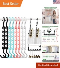 8-Pack Space-Saving Closet Organizers with Cascading Hangers - Maximize Storage