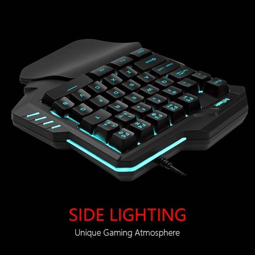 RGB LED One Handed Keyboard Wired Gaming Backlit 35 Keys Mini Portable Keyboard - Picture 3 of 7