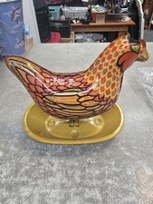 Vintage Wyandotte Chicken Egg Laying Hen Tin Toy