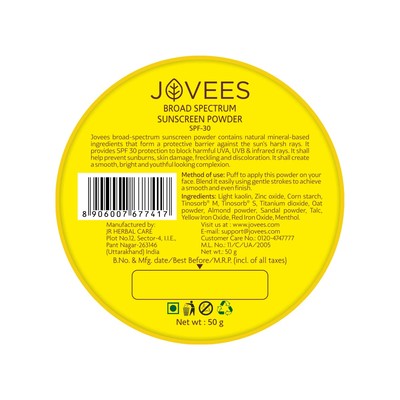 Jovees Breitband-Sonnenschutzpuder SPF 30 Für Alle Hauttypen 50g