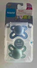 MAM START Newborn Pacifier Matte Collection Blue And Green  Colors Of Nature BP1