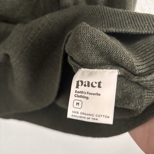 NWOT Pact Men's Size Medium Green Organic Cotton Classic Fine Knit Hoodie - Picture 3 of 4