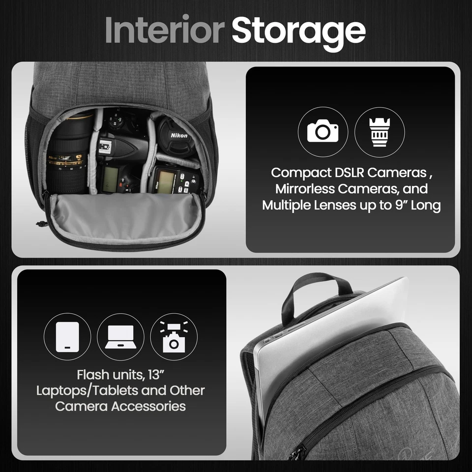 Tradewind 18 Camera Backpack for Photographers, Compact DSLR Camera Bag with ... - Image 4 of 4
