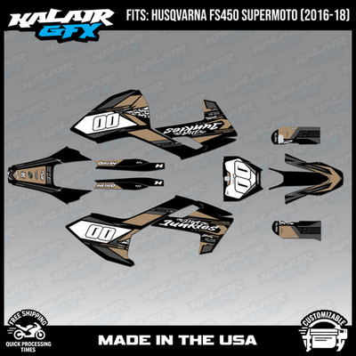 Graphics Kit for Husqvarna FS450 Supermoto (2016-2018) Rugged-TAN
