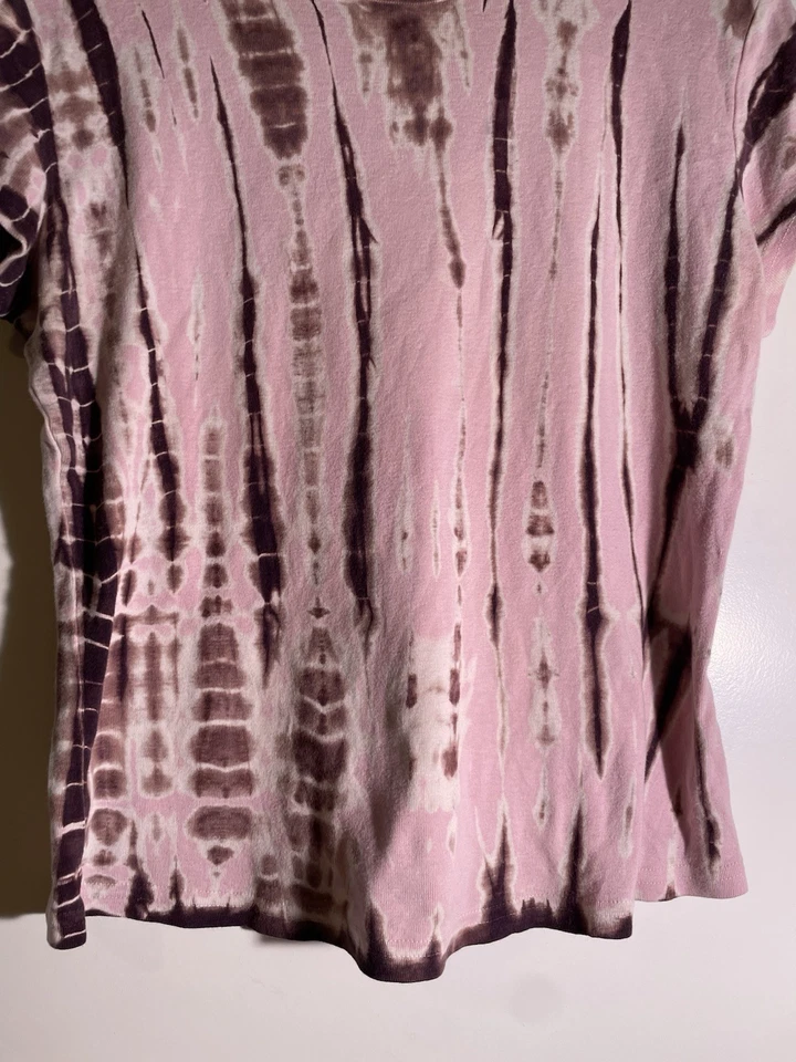 Camiseta Top Y2K 2000’s De Colección Tryst Rosa Marrón Tie Dye Retro Indie Gótico Emo Foto 3 de 4