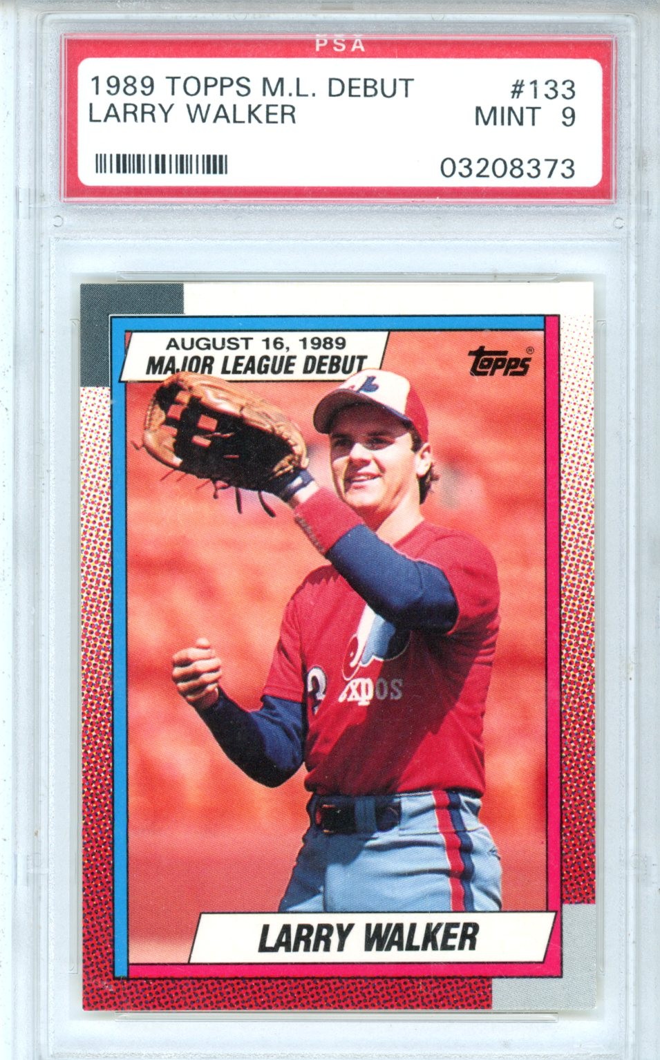 1990 Topps '89 M.L. Debut Larry Walker #133 PSA 9