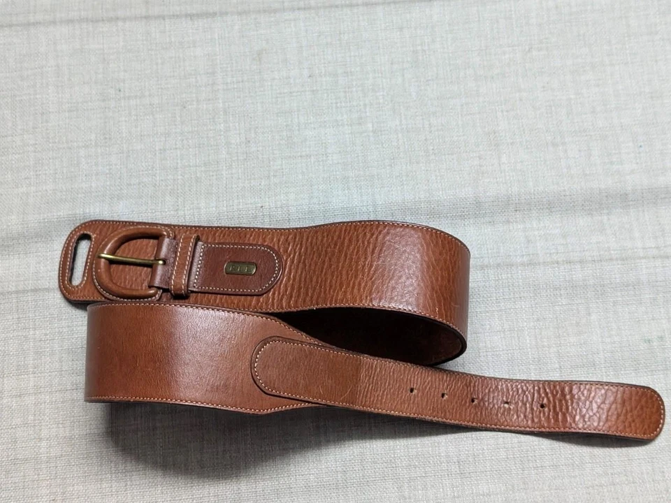 Cinturón corsé vintage Ralph Lauren 34 marrón AMPLIO cuero de vaca RLL argentina Foto 3 de 4
