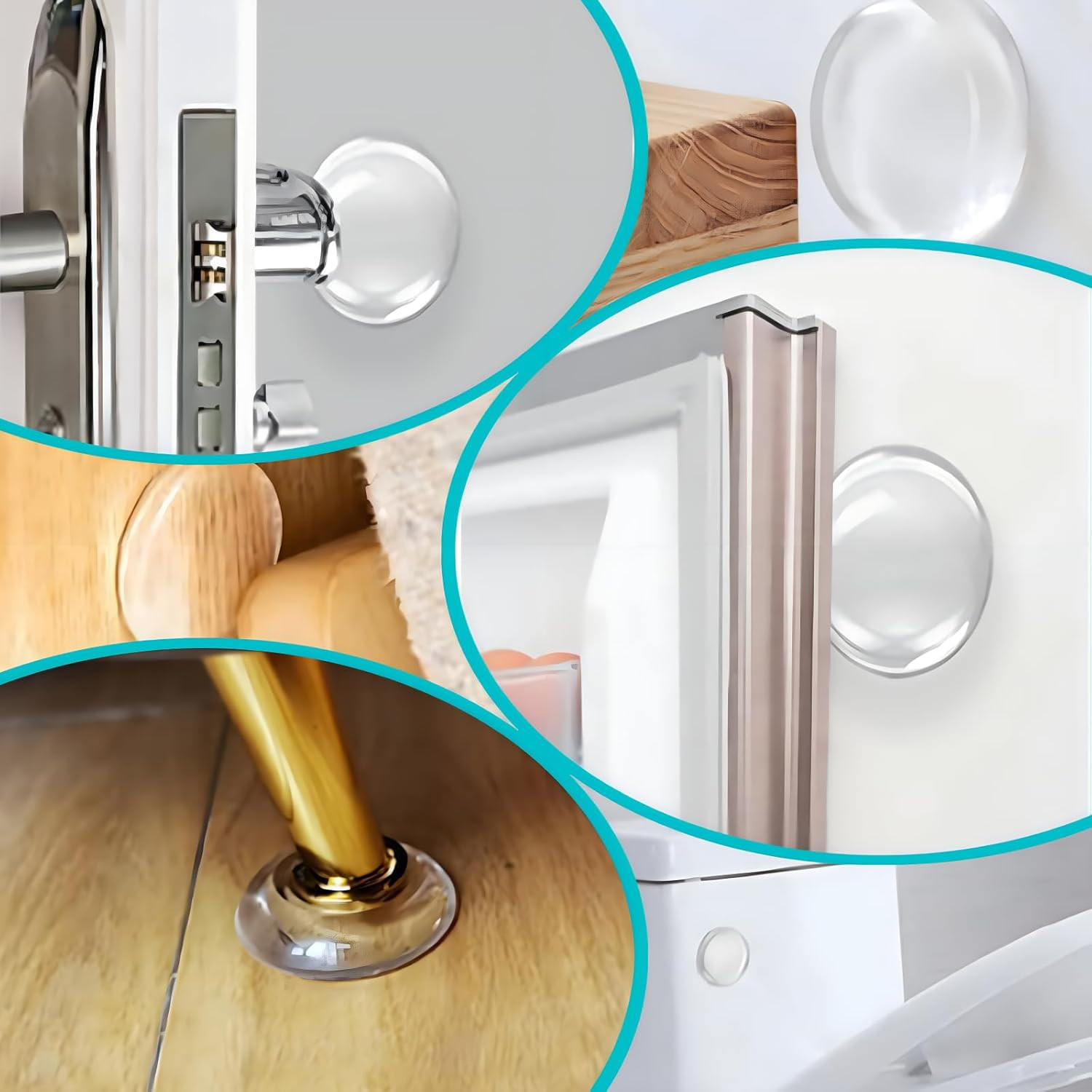 Silicone Door Wall Protectors Self Adhesive Bumper Guards Stopper Pads 6 Pack