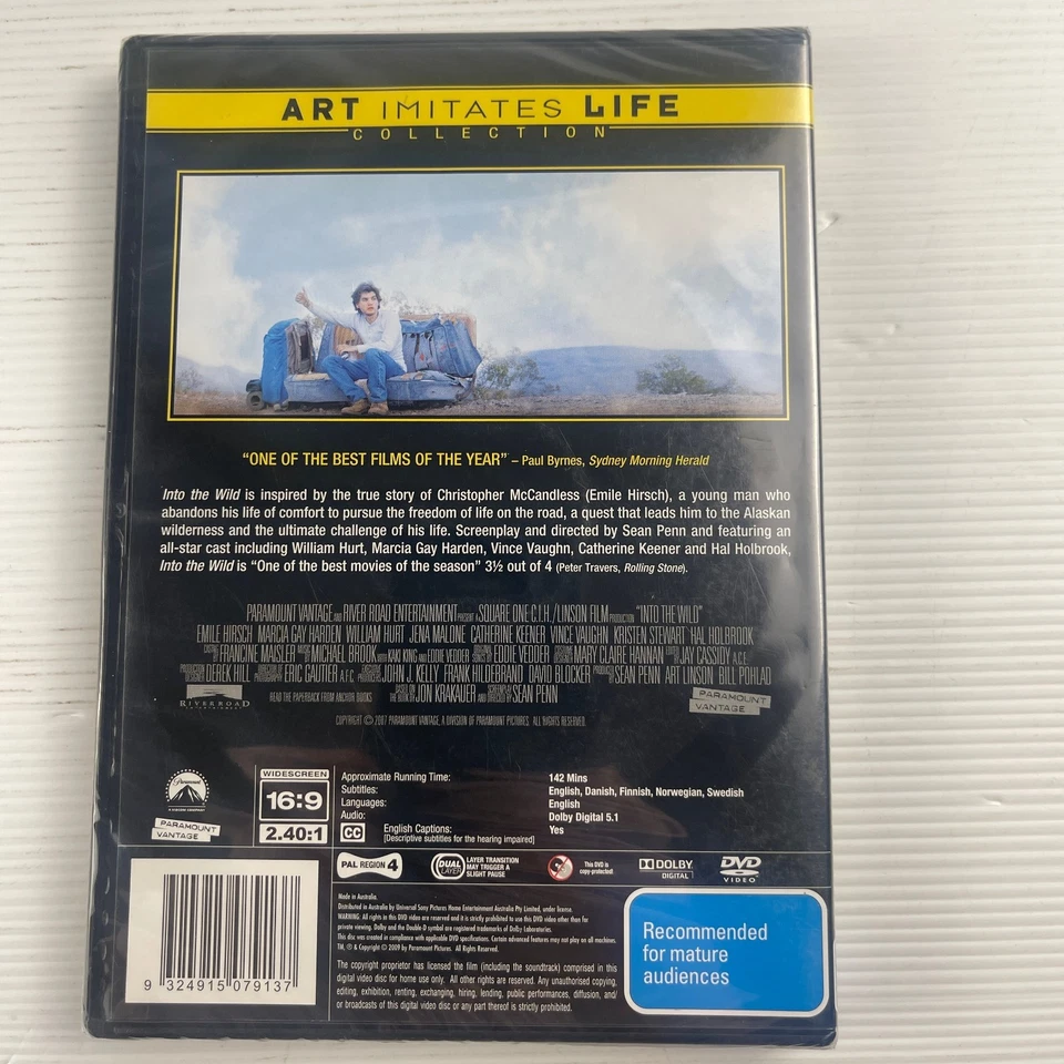 Into the Wild (DVD, 2007) New & Sealed Region 4 - image 2 of 4