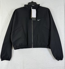 Nike Sportswear Jacket Small Womens Everything Wovens Black Full Zip Cropped NWT