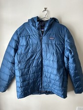 Patagonia Men s High Loft Down Hoodie Jacket- Glass Blue, XL- NWT
