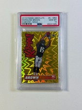 2019 ABSOLUTE MARQUISE BROWN GOLD KABOOM /10 PSA 10 RAVENS ROOKIE CASE HIT